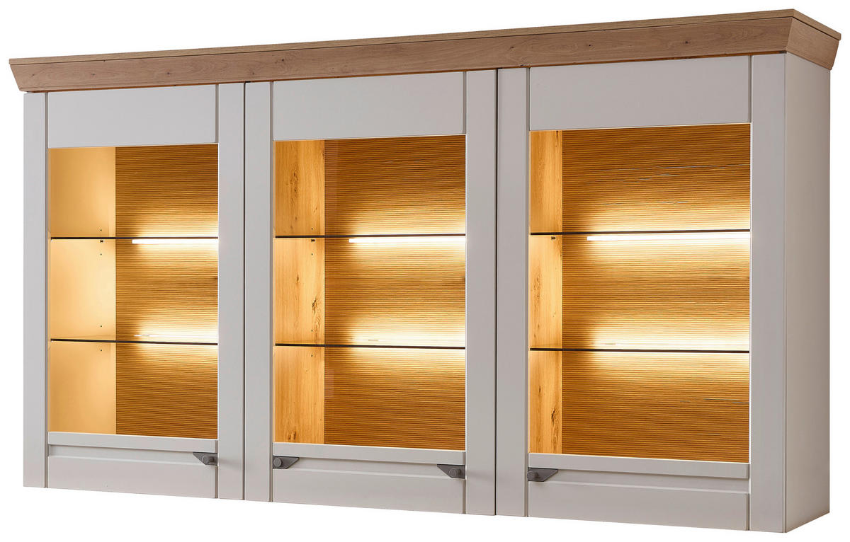 BUFFETAUFSATZ Kaschmir, Eiche Artisan  200/108/43 cm  - Kaschmir/Eiche Artisan, ROMANTIK / LANDHAUS, Glas/Holzwerkstoff (200/108/43cm) - Landscape