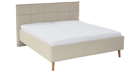 POLSTERBETT Beige 160/200 cm  - Eichefarben/Beige, Design, Holz/Textil (160/200cm) - Xora