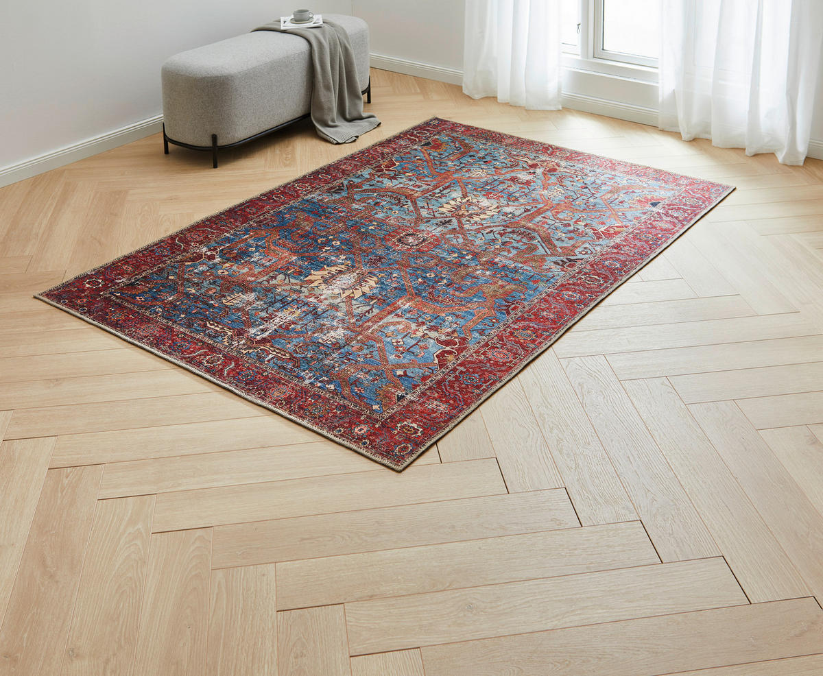 VINTAGE-TEPPICH 160/230 cm Azeri Antique Blau, Rot  - Blau/Rot, LIFESTYLE, Textil (160/230cm) - Novel