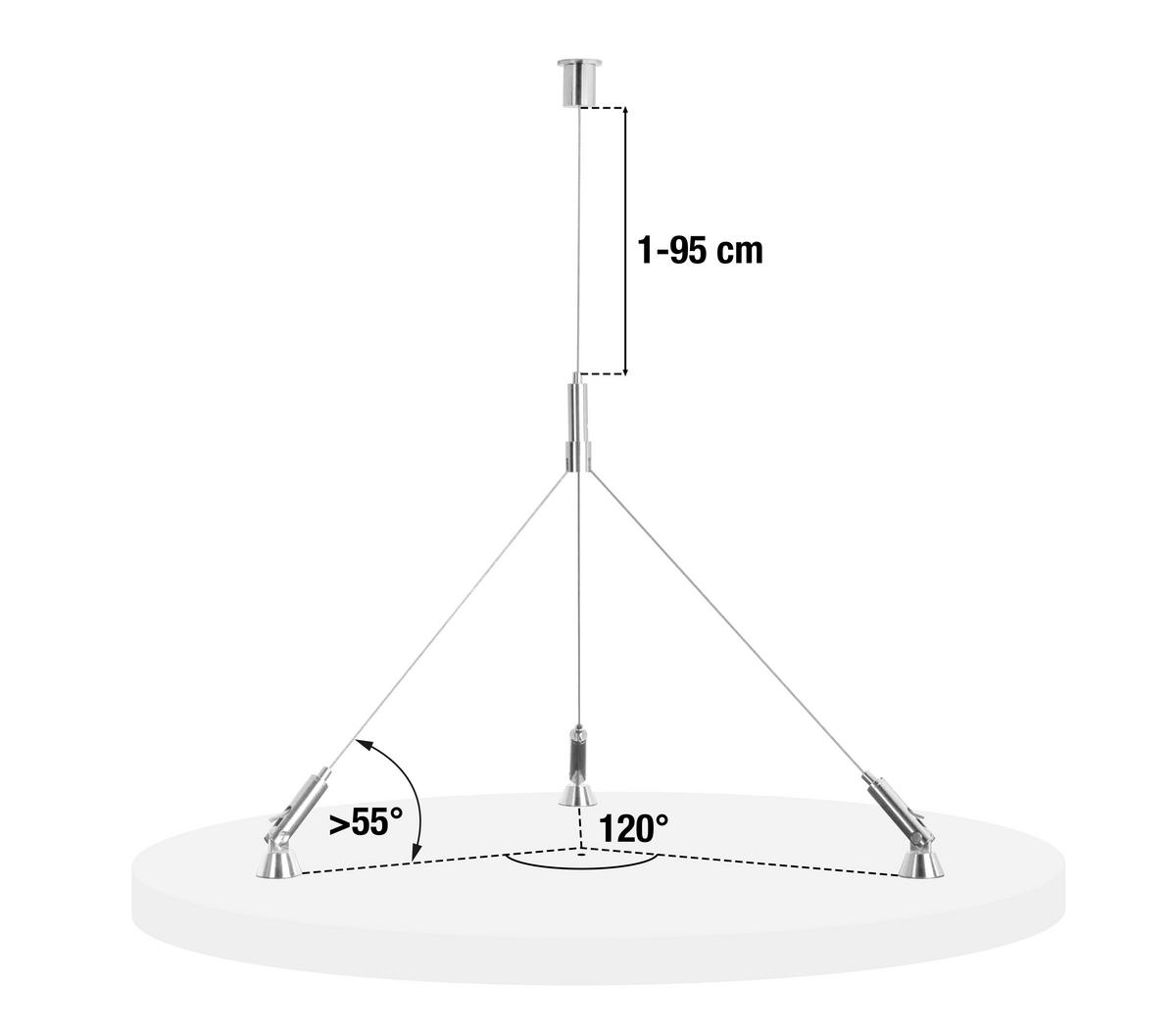DECKENABHÄNGER für Akustikpaneel  - Edelstahlfarben, Basics, Metall (100cm)