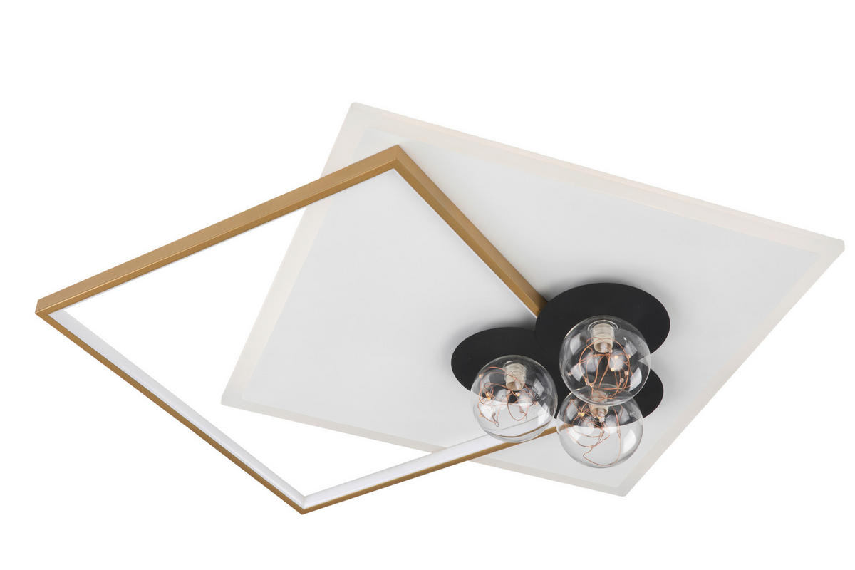 STROPNÉ LED SVIETIDLO, 80/73/15,5 cm - priehľadné/biela, Trend, kov/plast (80/73/15,5cm) - Ambiente