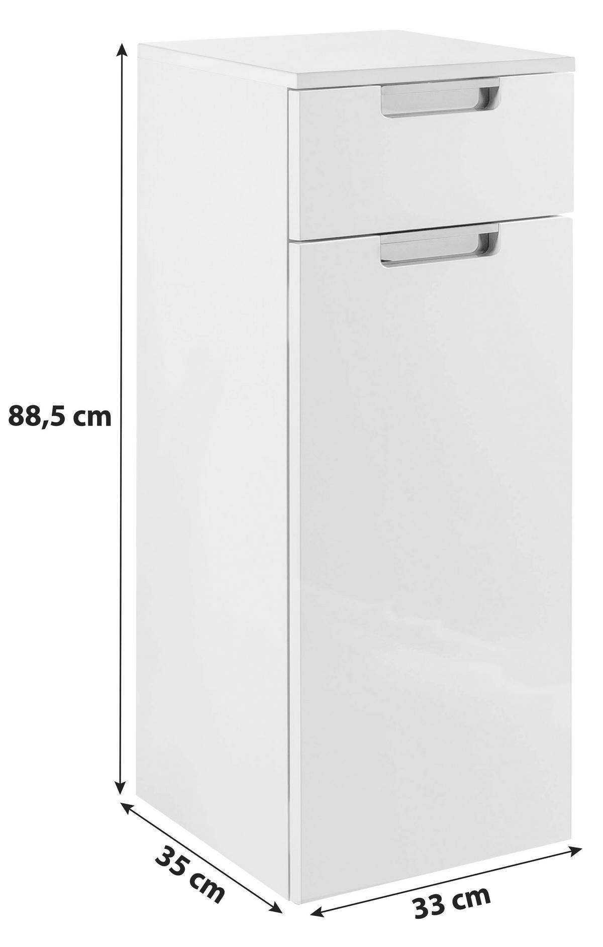 SPODNÍ SKŘÍŇKA, barvy dubu, bílá, 33,0/88,5/35,0 cm - bílá/barvy dubu, Moderní, kov/kompozitní dřevo (33,0/88,5/35,0cm) - Voleo