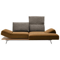 ECKSOFA Flachgewebe Braun, Goldfarben  - Chromfarben/Goldfarben, Design, Holz/Textil (240/132cm) - Koinor