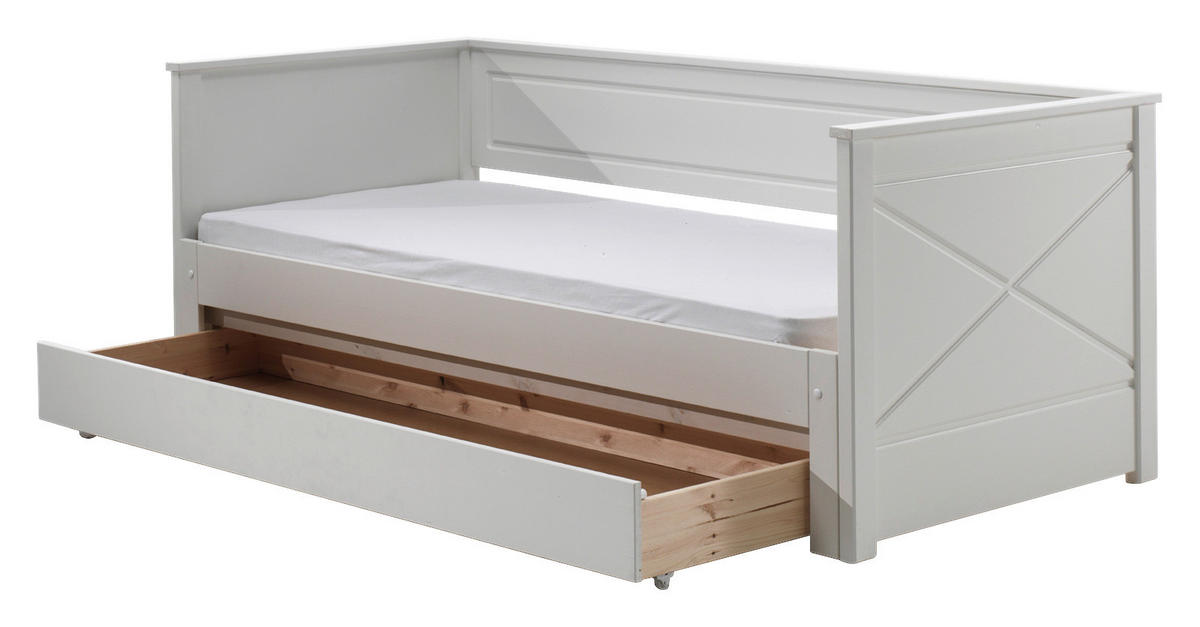 AUSZIEHBETT 90/180/200 cm  in Weiß  - Weiß, MODERN, Holz/Holzwerkstoff (90/180/200cm) - MID.YOU