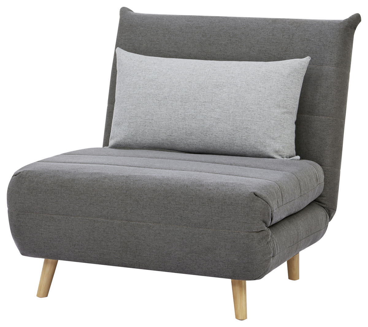 SCHLAFSESSEL Webstoff Grau, Hellgrau    - Hellgrau/Naturfarben, MODERN, Holz/Kunststoff (77/84/91cm) - Livetastic