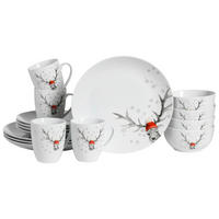 KOMBISERVICE Weiß Hirsch 16-teilig 4 Personen  - Weiß, Basics, Keramik - Creatable