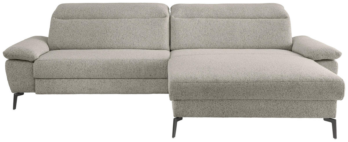ECKSOFA Struktur Beige  - Beige/Schwarz, Konventionell, Textil/Metall (300/178cm) - Livetastic