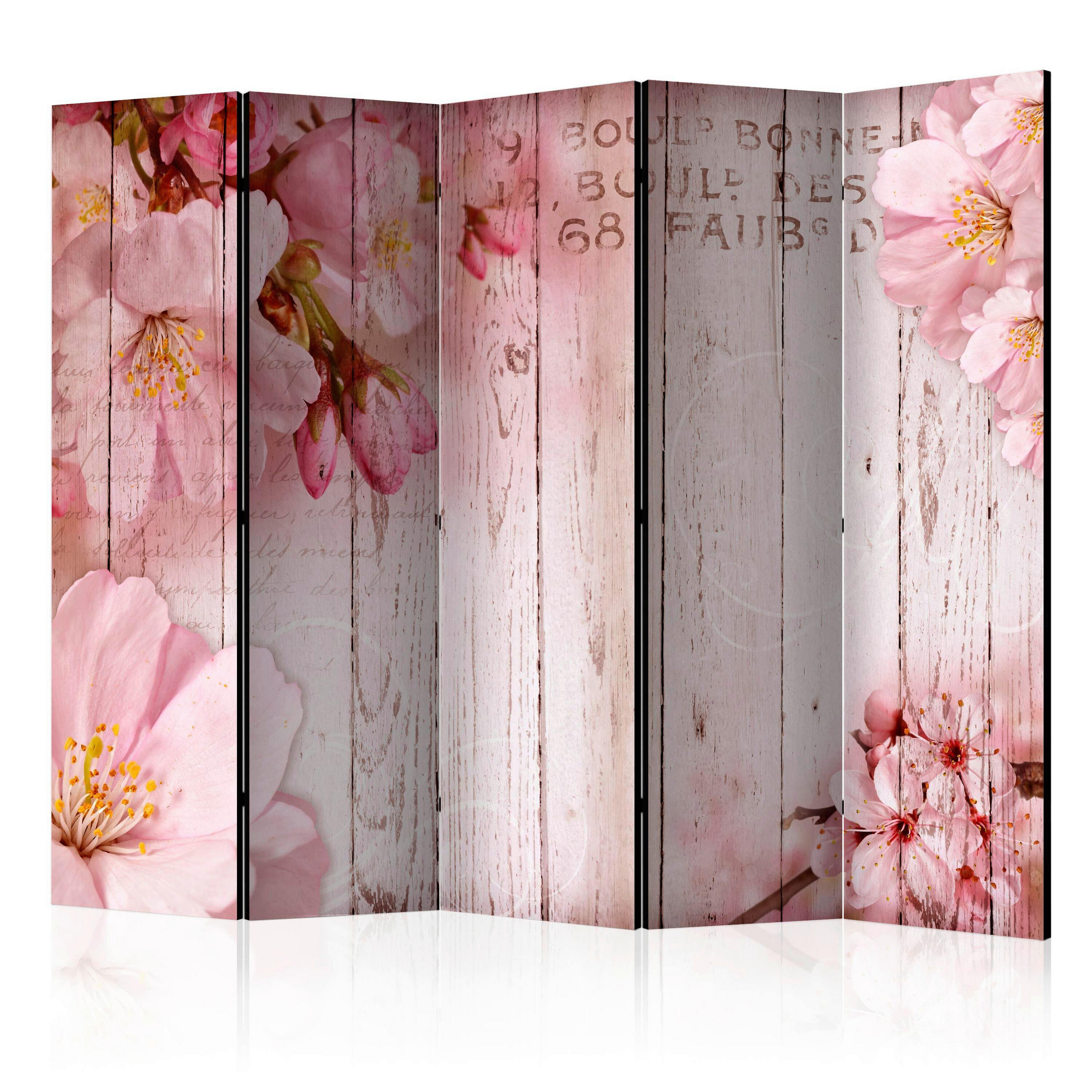PARAVÁN, 225/172/3 cm - pink/svetloružová, Basics, drevo/textil (225/172/3cm) - artgeist