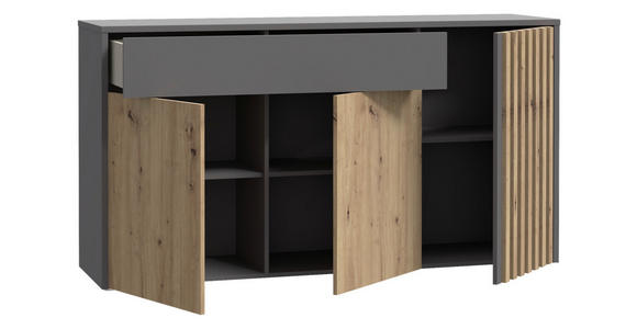 SIDEBOARD 164,2/87,9/42 cm  in Grau, Eiche Artisan  - Eiche Artisan/Grau, Trend, Holzwerkstoff (164,2/87,9/42cm) - Carryhome