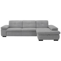 ECKSOFA in Flachgewebe Greige  - Greige/Schwarz, Design, Textil/Metall (297/174cm) - Beldomo Style