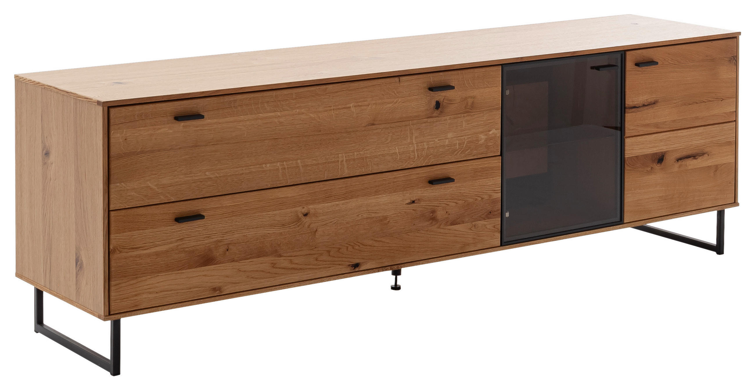 TV-BÄNK Nairobi  i 213/68/50 cm  - skogsek/svart, Design, metall/trämaterial (213/68/50cm) - MID.YOU