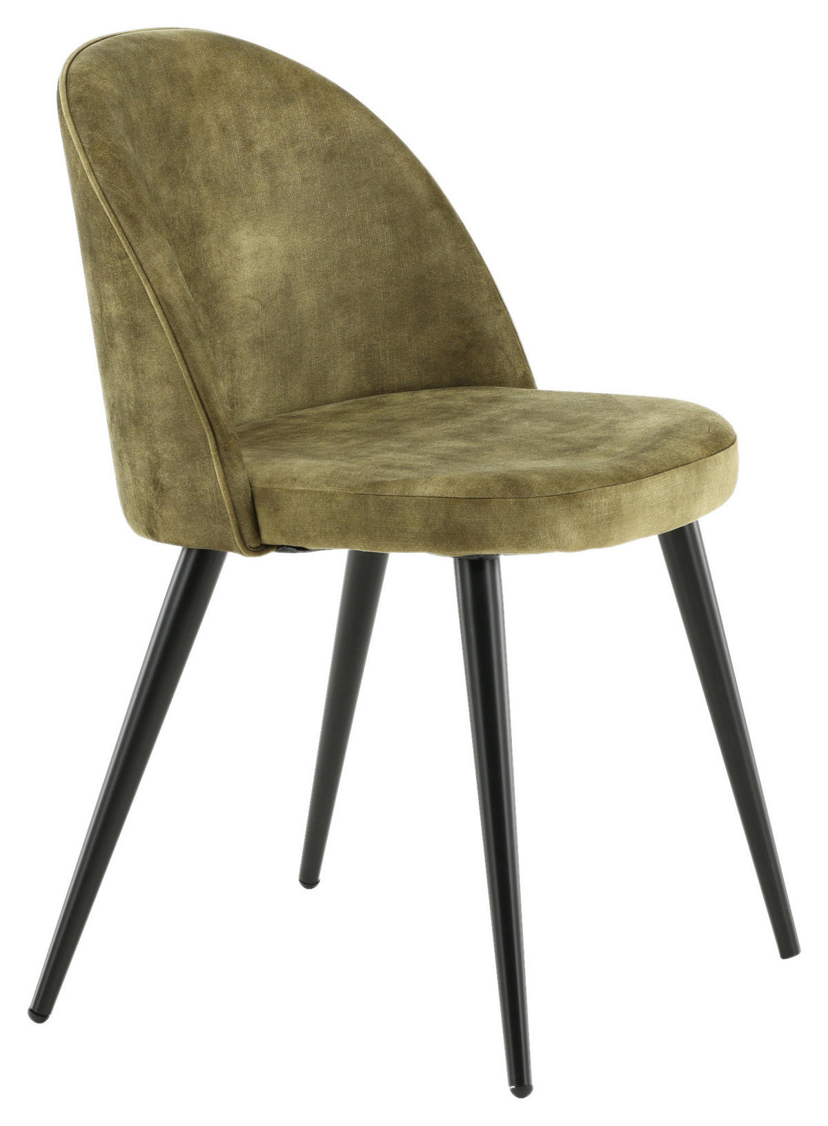 STUHL-SET 2 Stück  in Stahl Samt Metall, Textil  - Schwarz/Grün, Design, Textil/Metall (57/76.5/50cm) - Livetastic