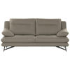 3-SITZER-SOFA in Leder Cappuccino  - Cappuccino, Design, Leder/Metall (215/90/109cm)