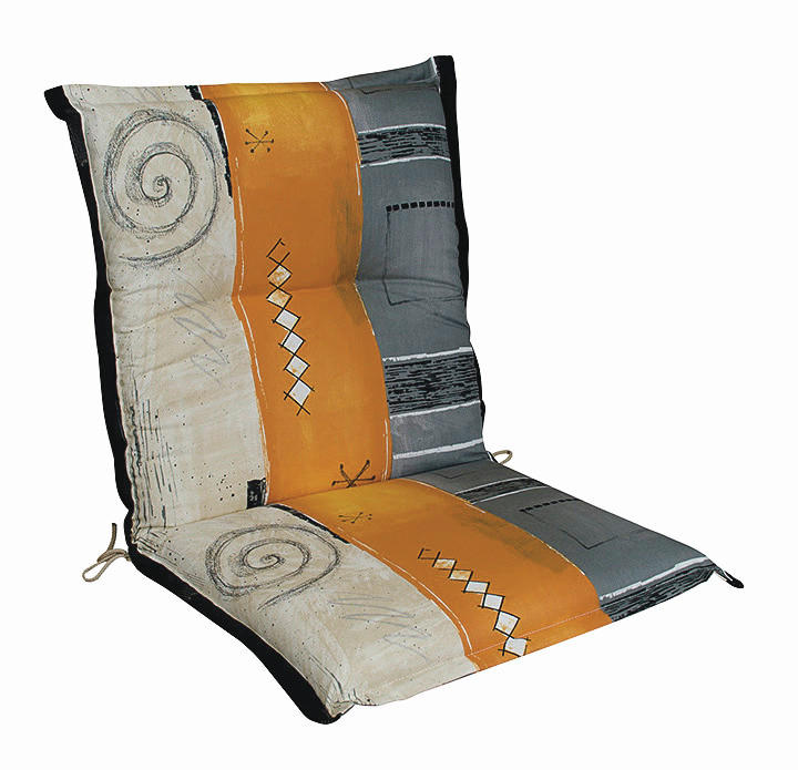 SESSELAUFLAGE Streifen  - Naturfarben/Orange, Design (50/9/100cm)