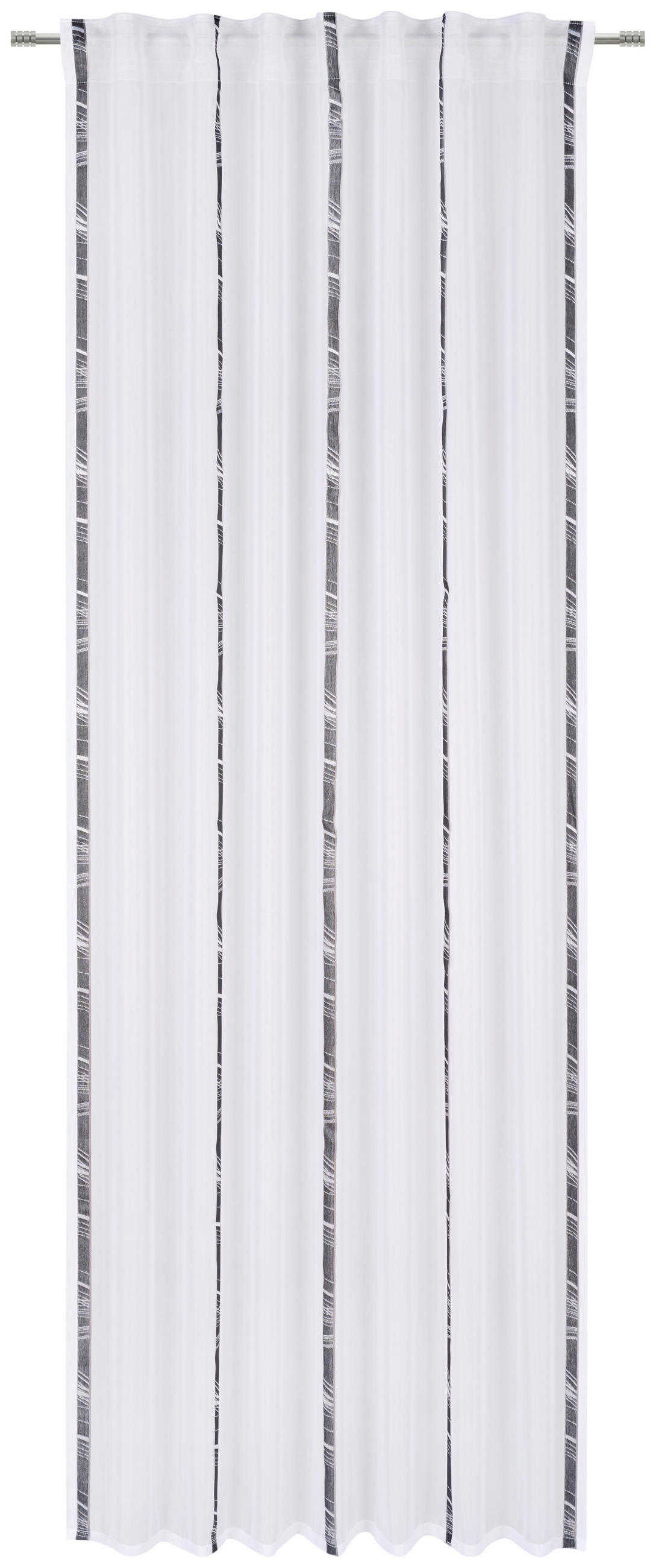 FERTIGVORHANG halbtransparent  - Schwarz, KONVENTIONELL, Textil (140/255cm) - Novel