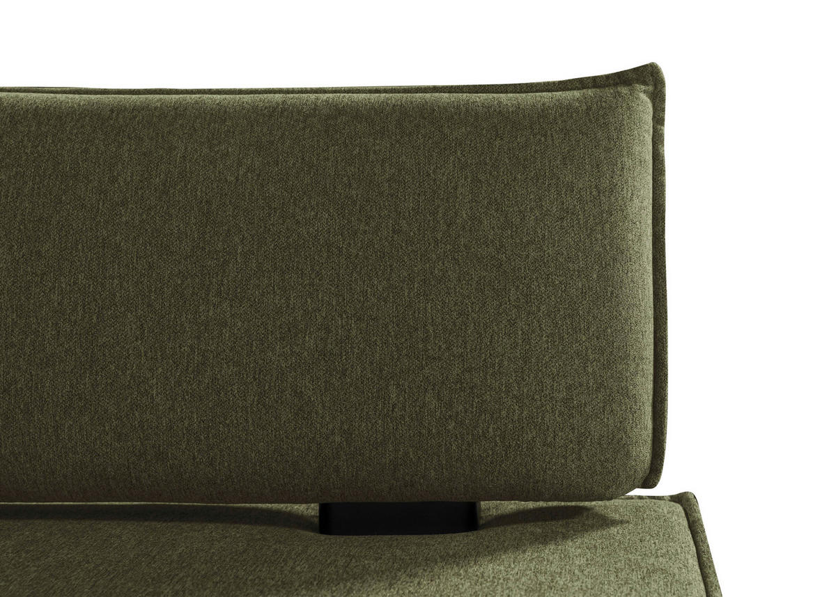 ECKBANK 195/165 cm Webstoff Schwarz, Olivgrün Buche massiv   - Schwarz/Olivgrün, Basics, Holz/Textil (195/165cm) - Carryhome