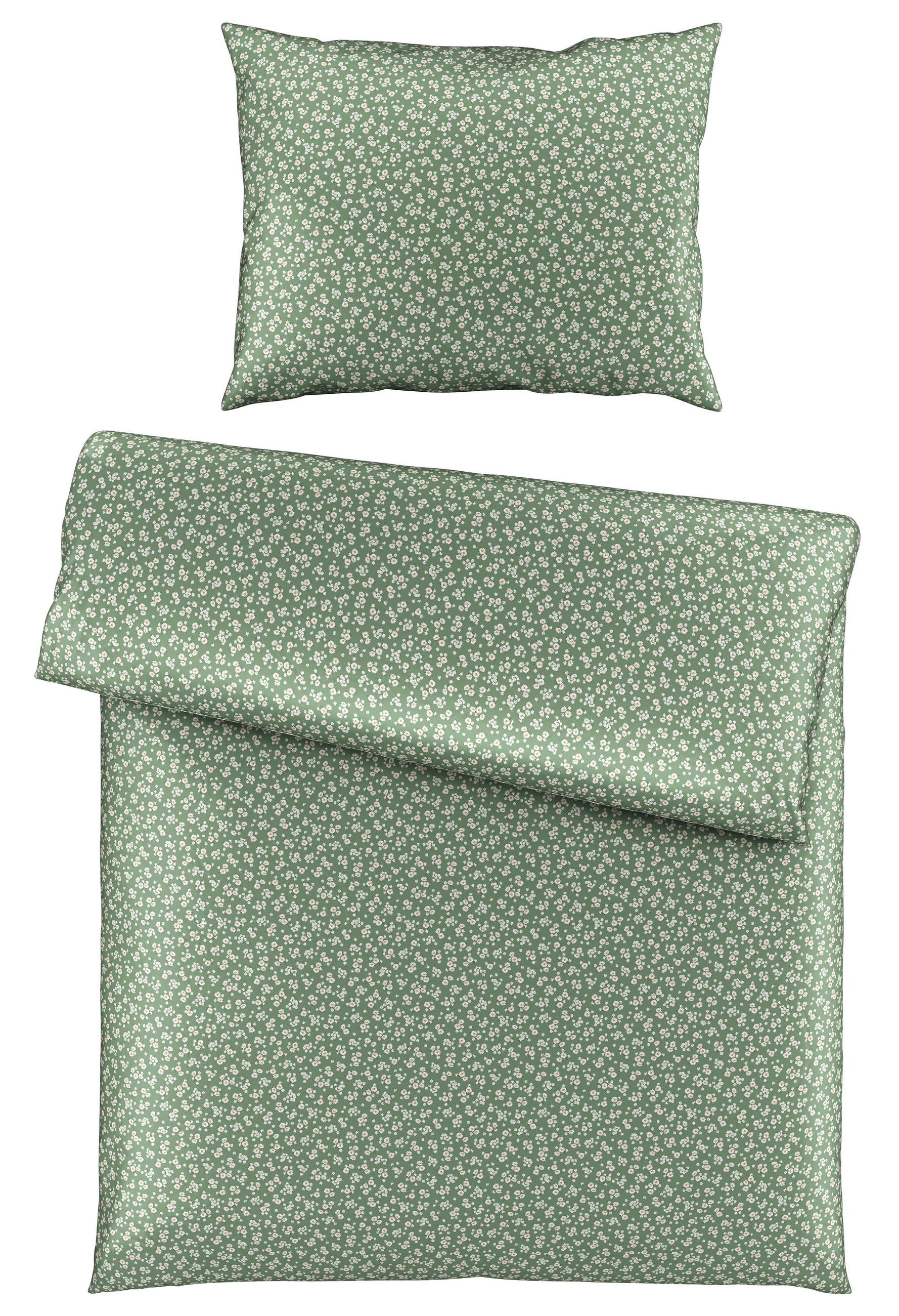 POVLEČENÍ, satén, zelená, 140/200 cm - zelená, Konvenční, textil (140/200cm) - Esposa