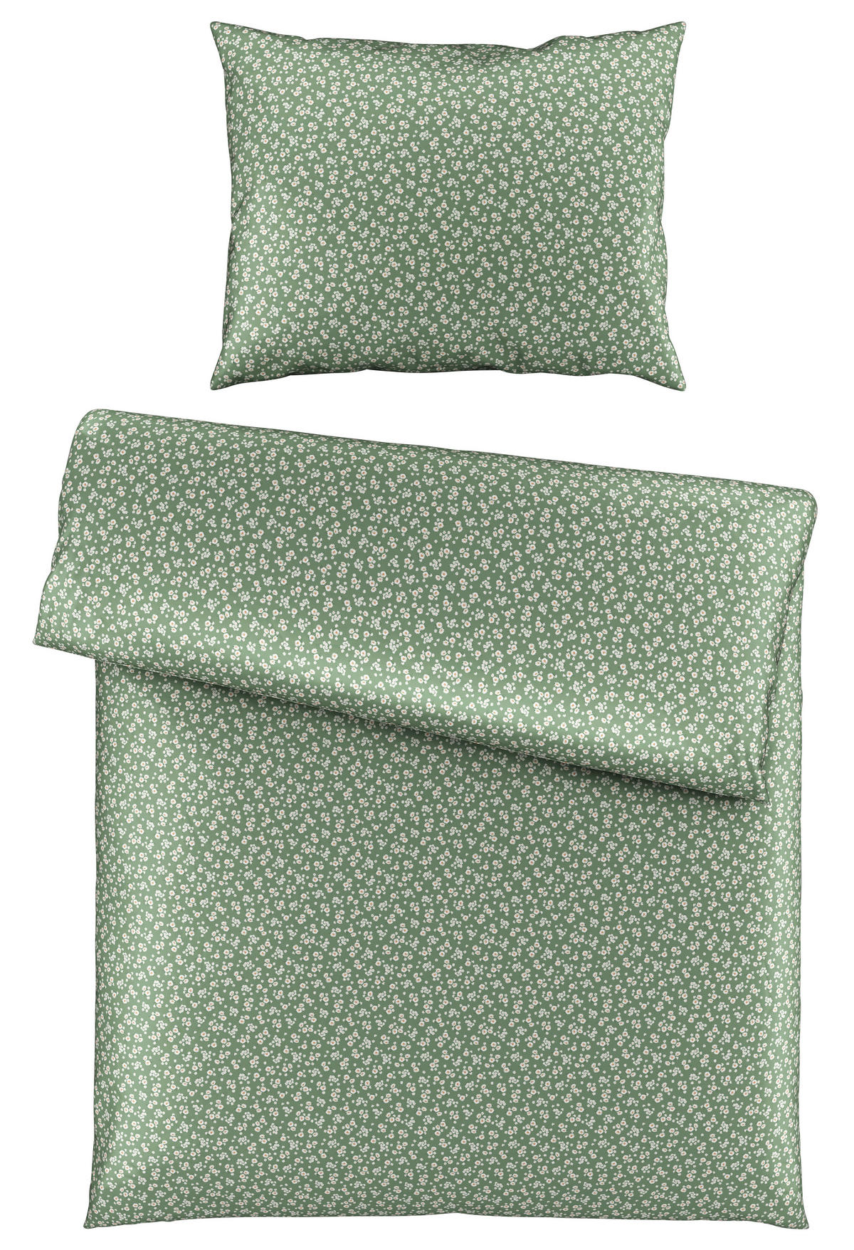 POVLEČENÍ, satén, zelená, 140/200 cm - zelená, Konvenční, textil (140/200cm) - Esposa