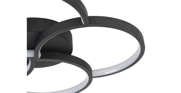 DECKENLEUCHTE 52/5,5 cm  - Schwarz/Weiß, Trend, Kunststoff/Metall (52/5,5cm) - Novel