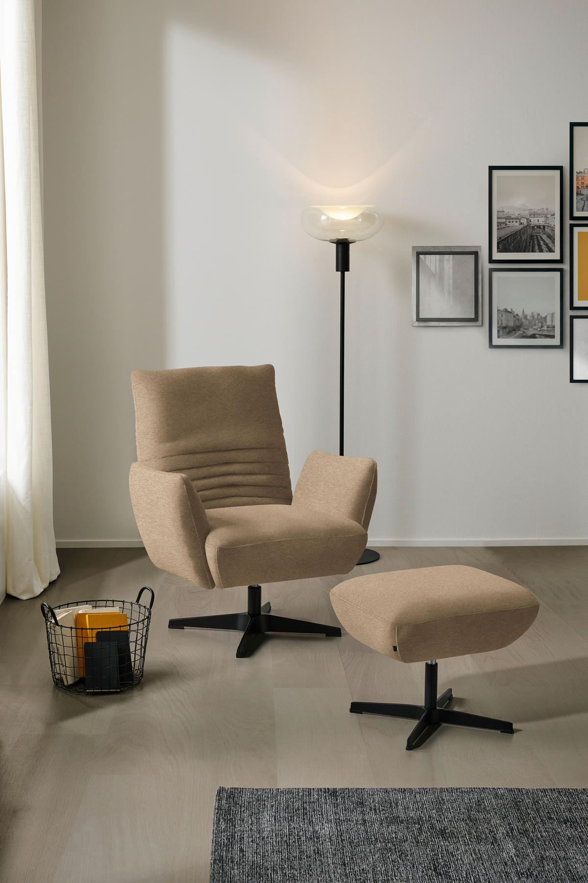 SESSEL in Teddystoff Braun  - Schwarz/Braun, Design, Textil/Metall (60/94/86cm) - Dieter Knoll