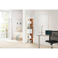 ECKREGAL - Naturfarben/Weiß, Design, Holzwerkstoff/Metall (34/185/34cm) - MID.YOU