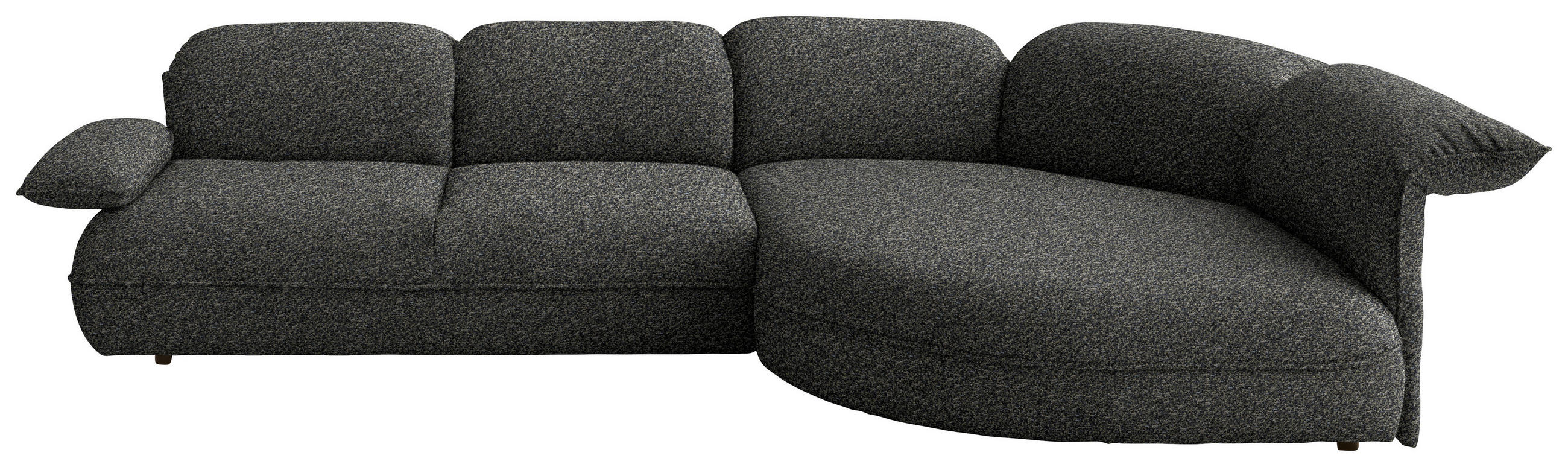 ECKSOFA  in Chenille Blaugrau  343/154 cm  - Blaugrau/Schwarz, Design, Kunststoff/Textil (343/154cm) - Koinor