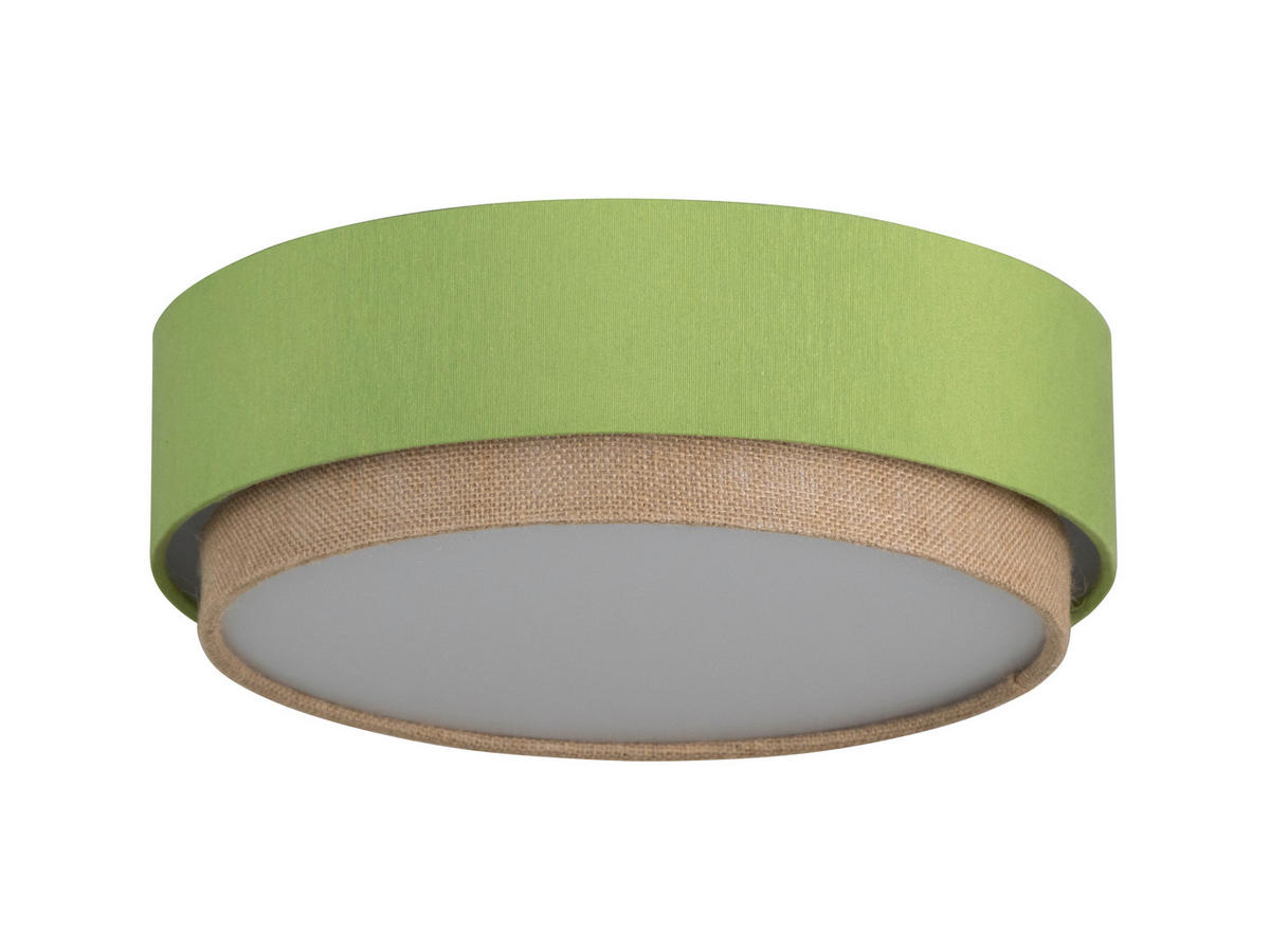 DECKENLEUCHTE 37/12 cm  - Salbeigrün/Naturfarben, Trend, Kunststoff/Textil (37/12cm) - Collett's Monde