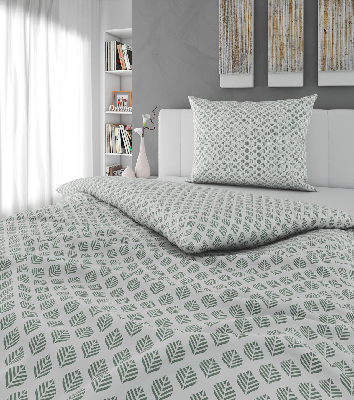 BETTWÄSCHE 2-teilig Flanell 140/200 cm  - Grün, KONVENTIONELL, Textil (140/200cm) - Esposa