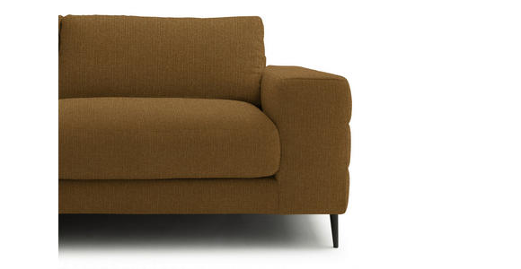 ECKSOFA  in Flachgewebe Goldfarben  177/253 cm  - Goldfarben/Schwarz, Design, Textil/Metall (177/253cm) - Dieter Knoll