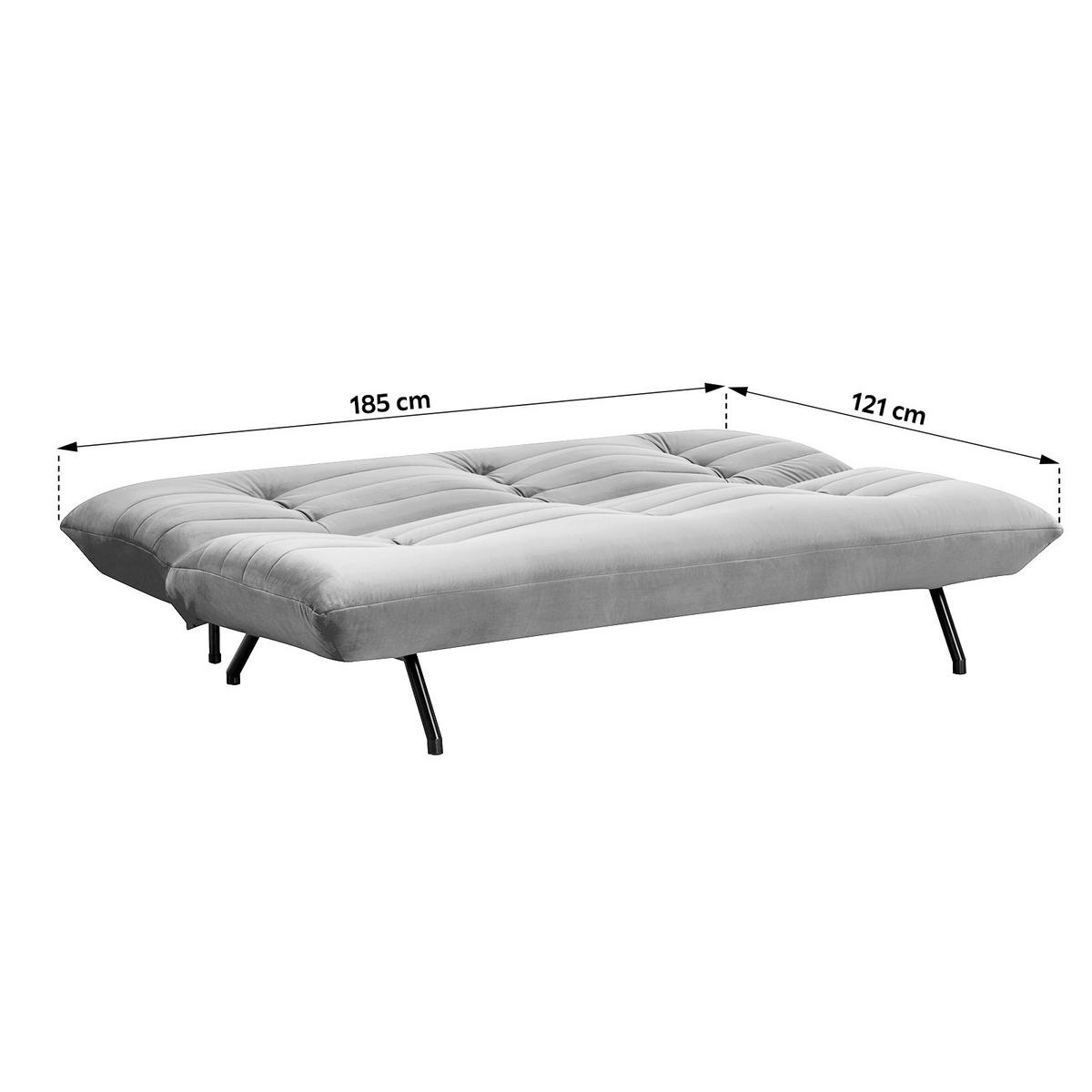 SCHLAFSOFA in Samt Blau  - Blau/Schwarz, MODERN, Textil/Metall (185/82/62cm) - MID.YOU
