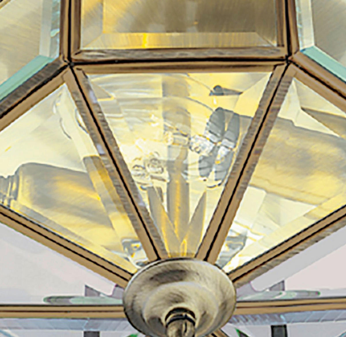 DECKENLEUCHTE Pisa III 23/15 cm  - Messingfarben, Design, Glas/Metall (23/15cm)
