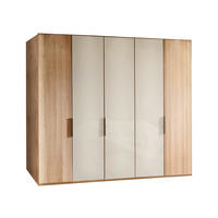 DREHTÜRENSCHRANK  in Champagner, Eiche Bianco  - Schieferfarben/Eiche Bianco, MODERN, Glas/Holz (250/216/58cm) - Venda