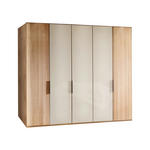 DREHTÜRENSCHRANK  in Champagner, Eiche Bianco  - Schieferfarben/Eiche Bianco, MODERN, Glas/Holz (250/216/58cm) - Venda