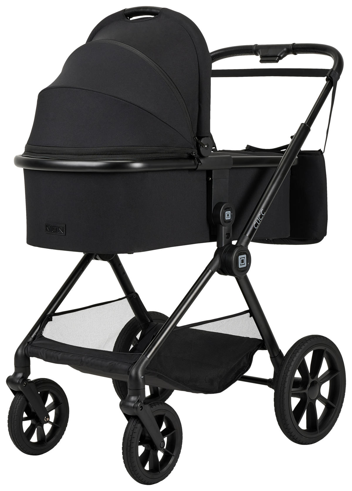 KINDERWAGENSET CLICC  - Schwarz, Basics, Textil/Metall (61/114/84cm) - Moon