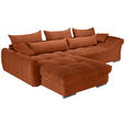 ECKSOFA Rostfarben Cord Zierkissen, Rückenkissen, Rücken echt  - Chromfarben/Rostfarben, KONVENTIONELL, Textil/Metall (225/335cm) - Carryhome