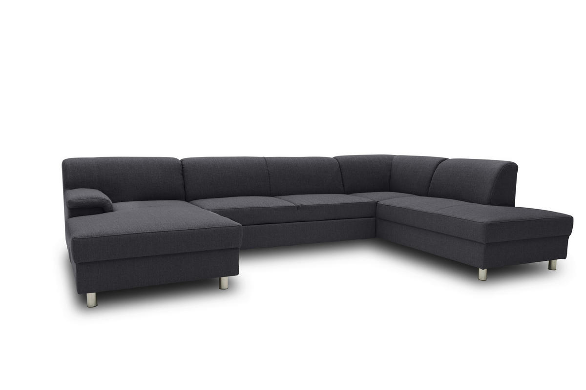 WOHNLANDSCHAFT Schlammfarben Webstoff  - Chromfarben/Schlammfarben, KONVENTIONELL, Textil/Metall (150/308/194cm) - MID.YOU
