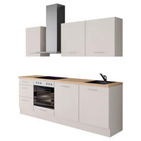 KÜCHENLEERBLOCK 230 cm   in Magnolie  - Edelstahlfarben/Eichefarben, Design, Holzwerkstoff/Metall (230cm) - Impuls