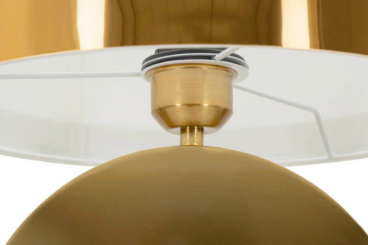 TISCHLEUCHTE - Goldfarben/Weiß, Basics, Glas/Metall (21/50/21cm)