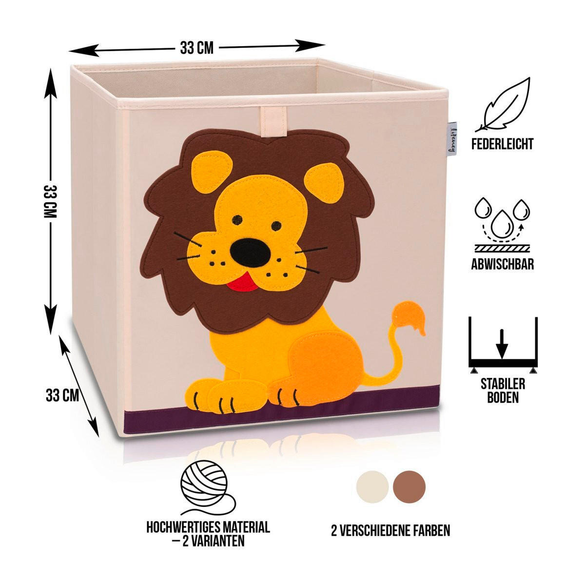 FALTBOX  - Creme, Basics, Kunststoff (33/33/33cm)