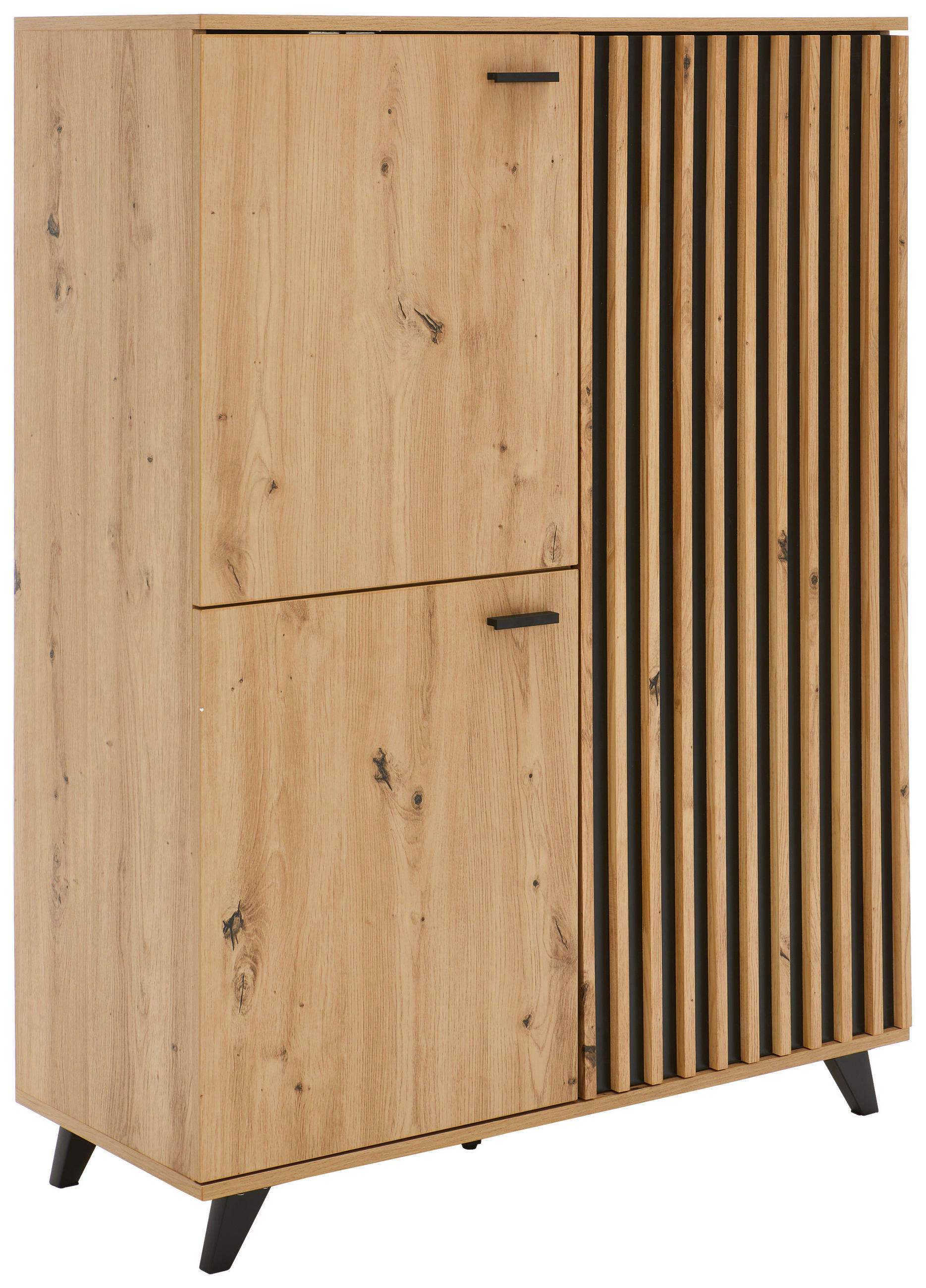 HIGHBOARD  in 93,5/126/40 cm  - Eichefarben/Schwarz, LIFESTYLE, Holzwerkstoff/Metall (93,5/126/40cm) - MID.YOU