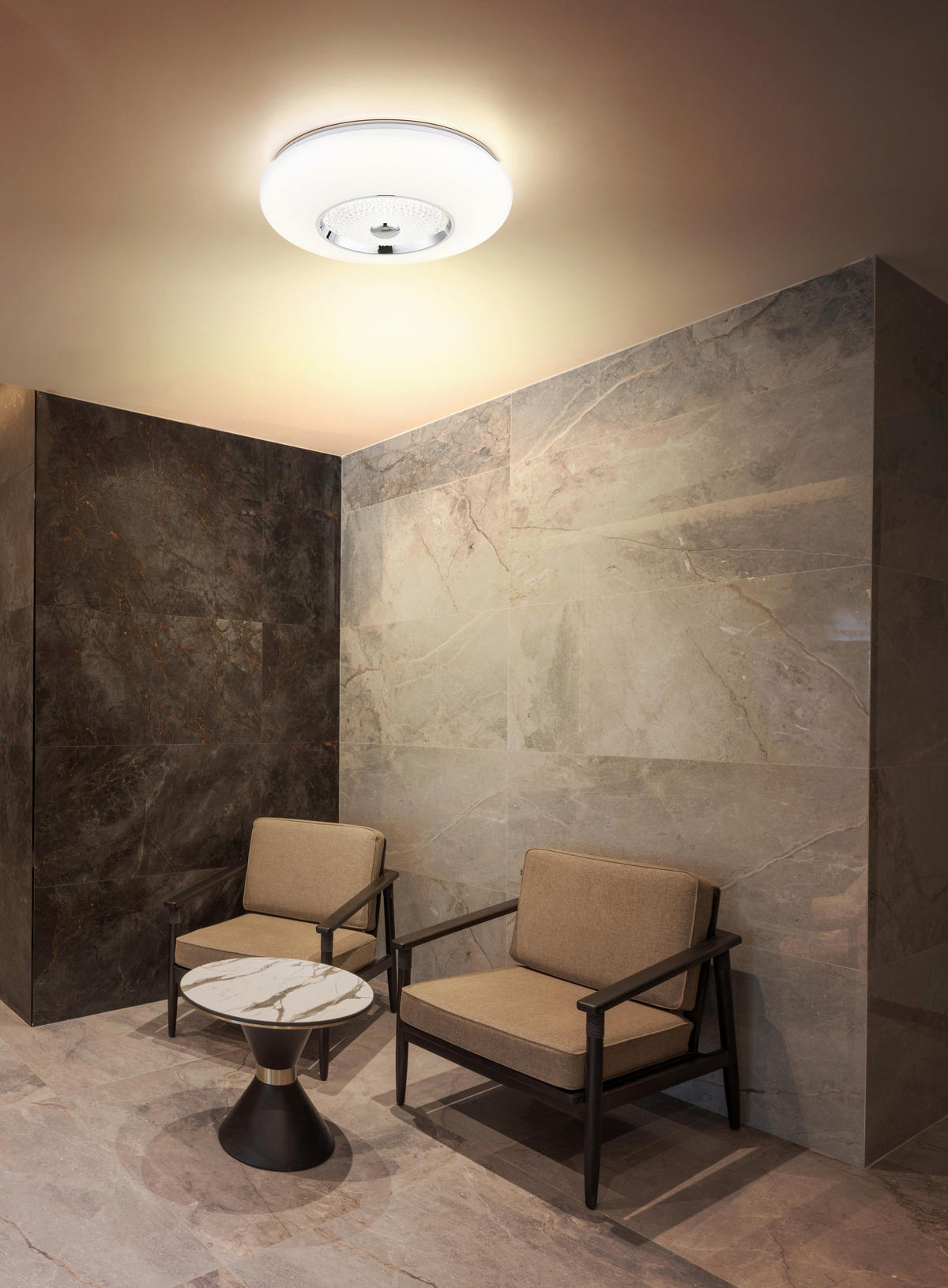 LED-DECKENLEUCHTE 48,5/11 cm   - Klar/Chromfarben, Design, Kunststoff/Metall (48,5/11cm) - Globo