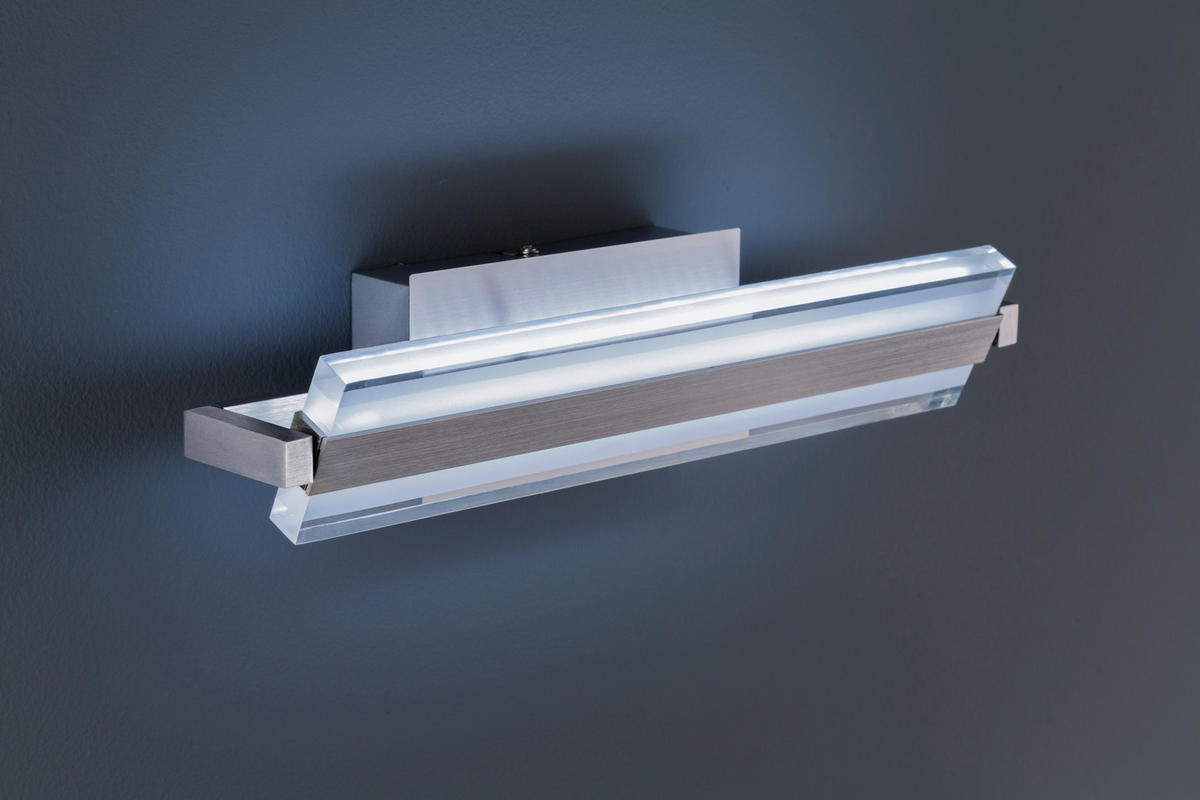 LED-WANDLEUCHTE   - Nickelfarben, Design, Kunststoff/Metall (8/35/12cm) - Fischer & Honsel