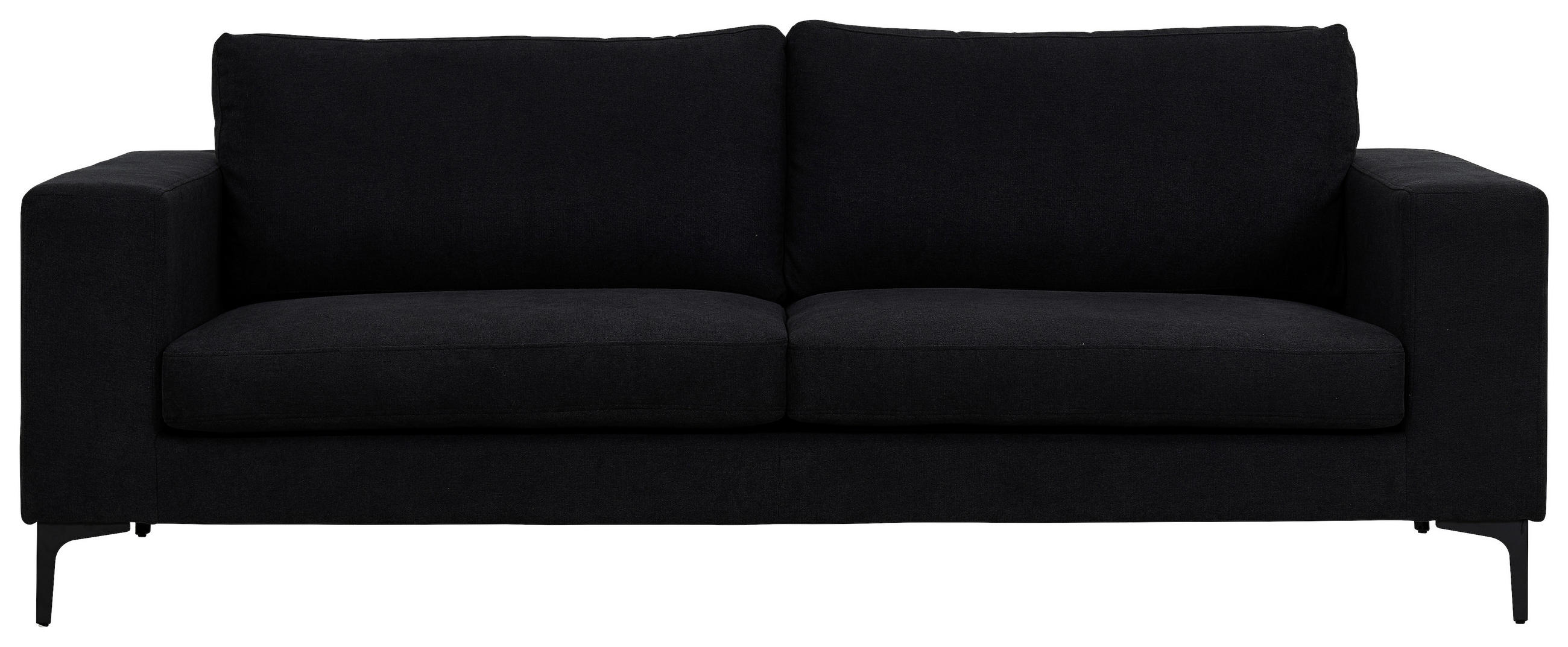 2-SITZER-SOFA Schwarz  - Schwarz, Design, Kunststoff/Textil (215/84/88cm) - Livetastic