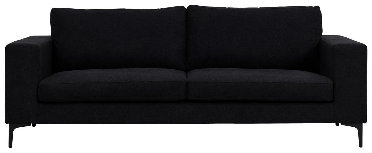 2-SITZER-SOFA Schwarz  - Schwarz, Design, Kunststoff/Textil (215/84/88cm) - Livetastic