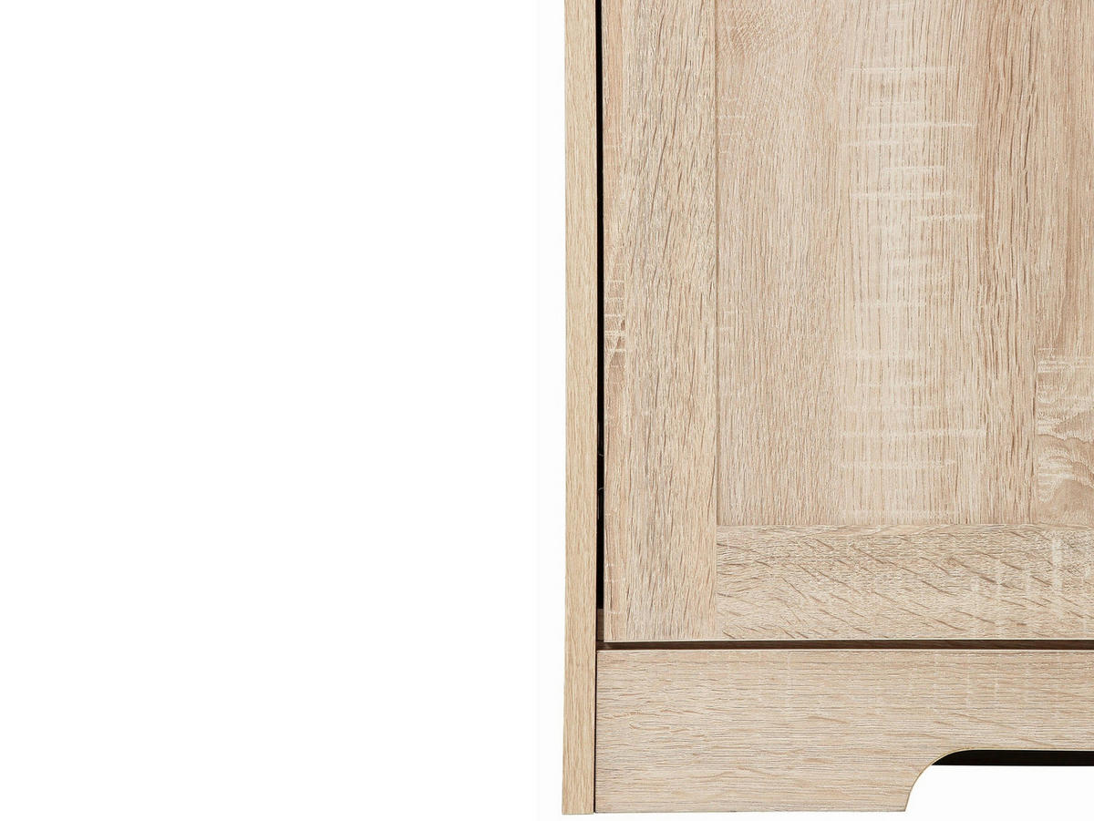 HIGHBOARD NANTES, 118/125/39 cm,  - Silberfarben/Sonoma Eiche, Design, Glas/Holzwerkstoff (118/125/39cm) - Livetastic