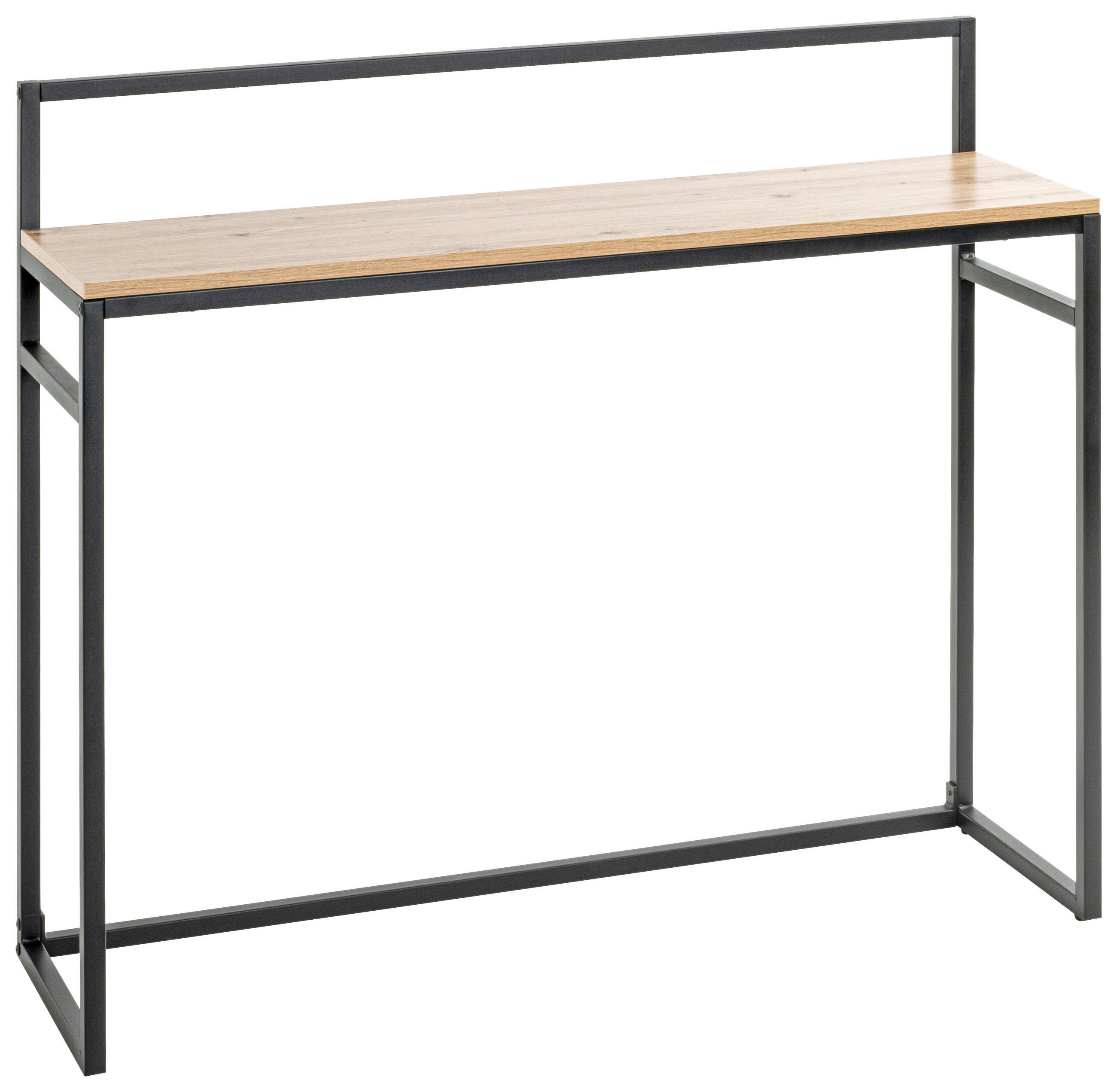 KONSOLENTISCH Schwarz, Eichefarben  - Eichefarben/Schwarz, Design, Holzwerkstoff/Metall (100/30/89cm)