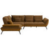 ECKSOFA in Flachgewebe Dunkelgelb  - Dunkelgelb/Schwarz, Design, Textil/Metall (250/310cm) - Moderano