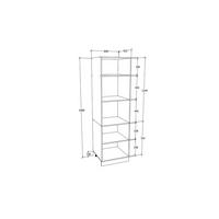 GESCHIRRSCHRANK 60/207/57 cm  in Weiss  - Weiss/Alufarben, Konventionell, Holzwerkstoff/Metall (60/207/57cm) - MID.YOU
