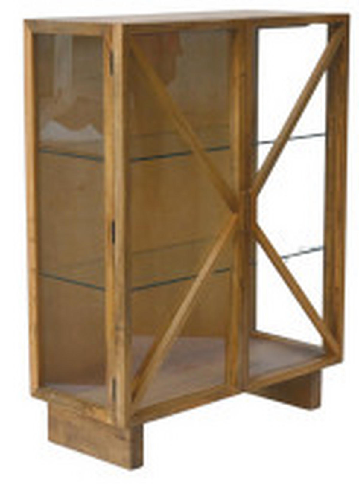 VITRINE Kella in massiv Mangoholz Naturfarben  - Naturfarben, Design, Glas/Holz (100/132/44cm) - Livetastic