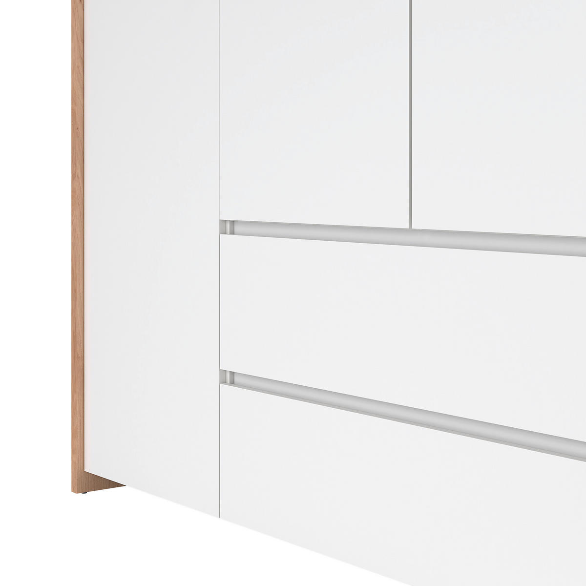 DREHTÜRENSCHRANK 197/202/58 cm 4-türig Eichefarben, Weiß  - Eichefarben/Weiß, KONVENTIONELL, Holzwerkstoff/Metall (197/202/58cm) - Boxxx